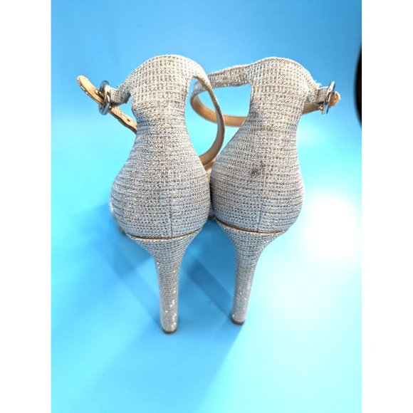 MICHAEL KORS D ORSAY GLITTERY OPEN TOE SANDAL NEW SIZE 9 - Picture 7 of 11